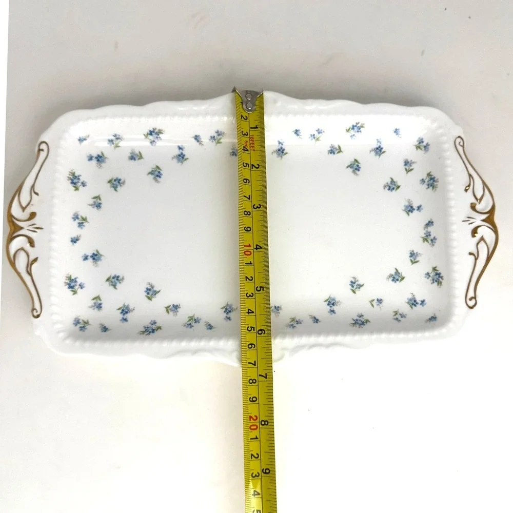Royal Albert Blue Heaven Teapot Bone China Blue Floral Gold Trim 2 Trays Vintage